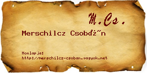 Merschilcz Csobán névjegykártya